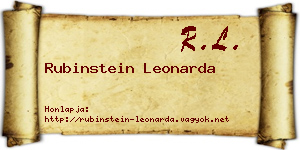 Rubinstein Leonarda névjegykártya